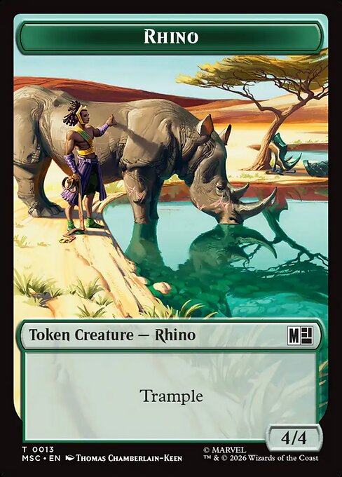 Bird (0005) // Rhino (0013) Double-Sided Token (TMSC) - Foil