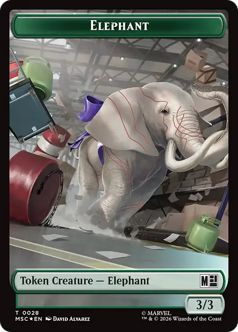 Elephant (0028) // Rhino (0029) Double-Sided Token (TMSC) - Surge Foil