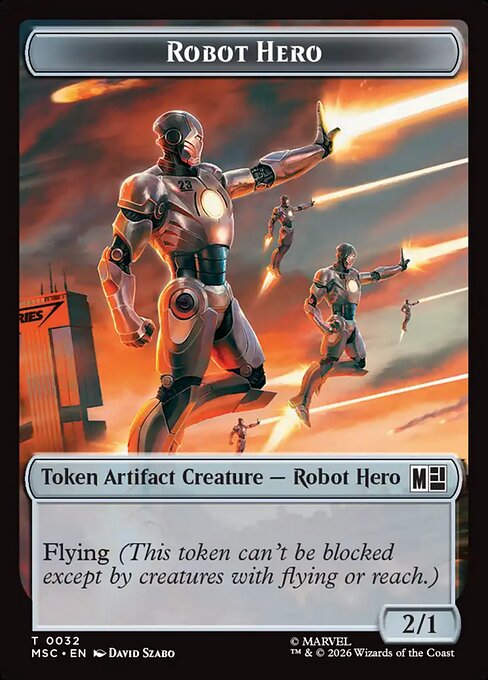 Robot Hero (0032) // Villain (009) Double-Sided Token (TMSC)