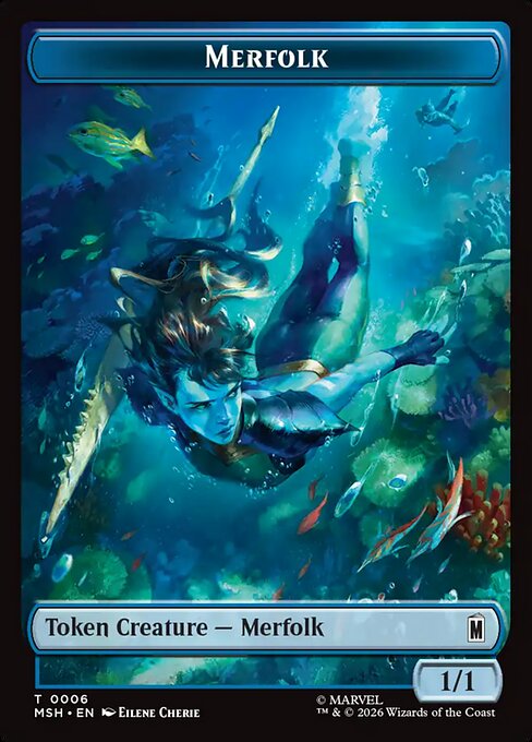 Merfolk (0006) // Wall (0003) Double-Sided Token