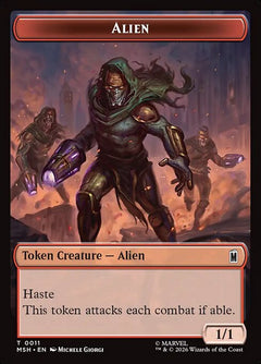 Alien (0011) // Wall (0001) Double-Sided Token (TMSH) - Foil