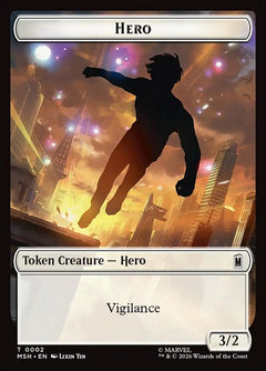 Hero (0002) // Robot Villain (0020) Double-Sided Token (TMSH) - Foil
