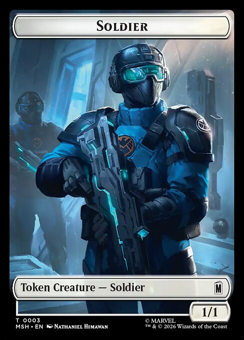 Soldier (0003) // Robot Villain (0020) Double-Sided Token (TMSH)