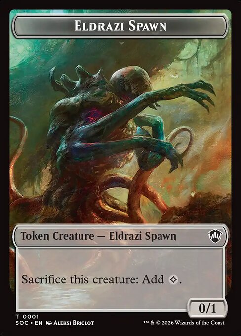 Eldrazi Spawn (0001) // Worm (0026) Double-Sided Token (TSOC) - Foil