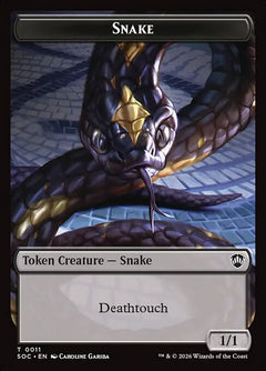 Snake (0011) // Zombie (0012) Double-Sided Token (TSOC) - Foil