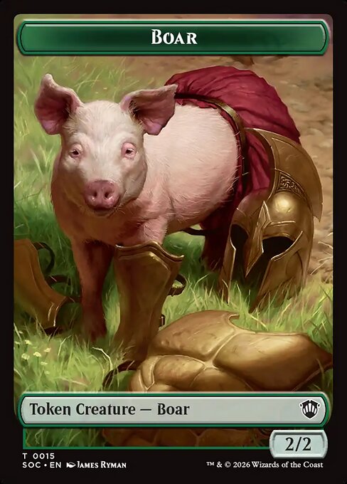 Boar (0015) // Frog Lizard (0016) Double-Sided Token (TSOC) - Foil