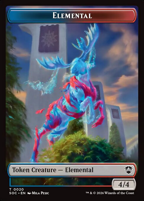 Elemental (0020) // Food (0027) Double-Sided Token (TSOC) - Foil