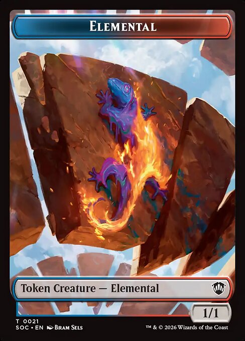 Elemental (0021) // Phyrexian Myr (0008) Double-Sided Token (SOC)
