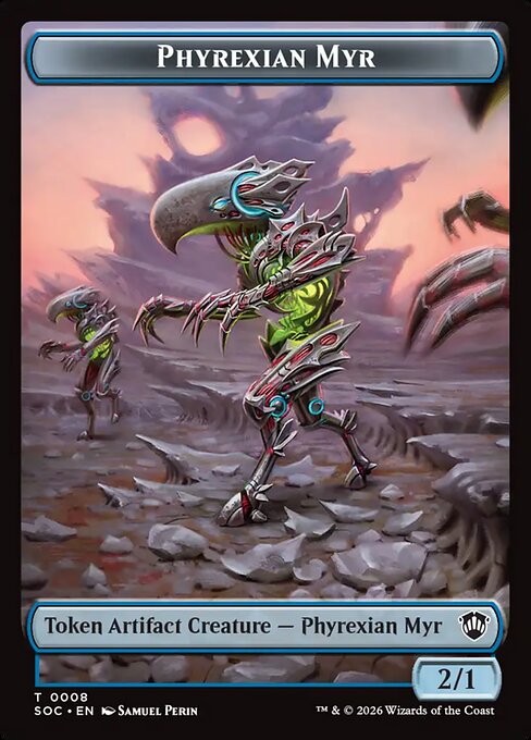 Elemental (0021) // Phyrexian Myr (0008) Double-Sided Token (TSOC) - Foil