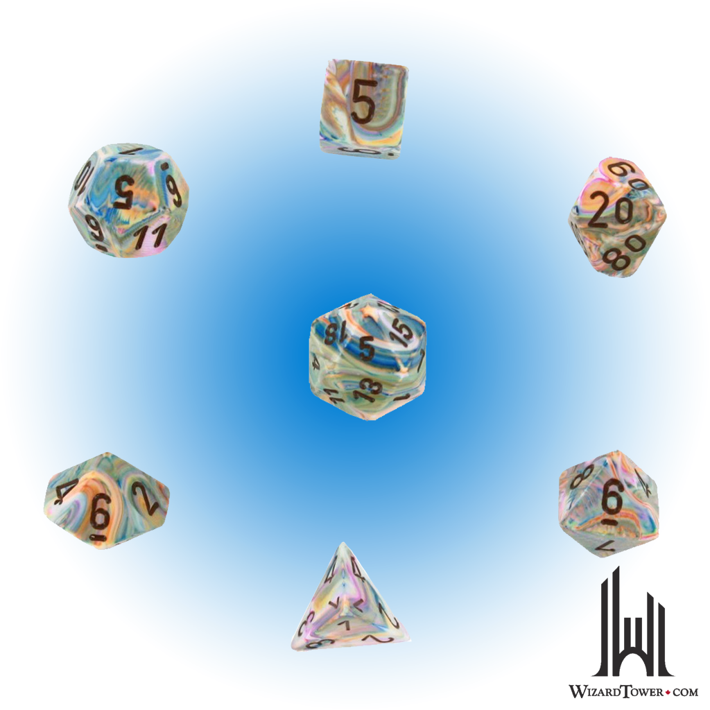 Dice Set - Festive Vibrant / Brown 7ct