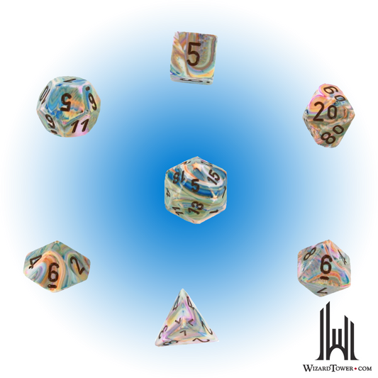 Dice Set - Festive Vibrant / Brown 7ct