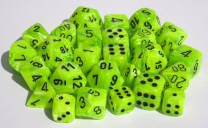 Dice Set - Vortex Bright Green / Black 7ct