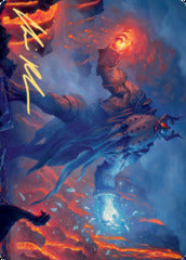 Aegar, the Freezing Flame (55/81) Art Card (AKHM) - Gold-Stamped Signature